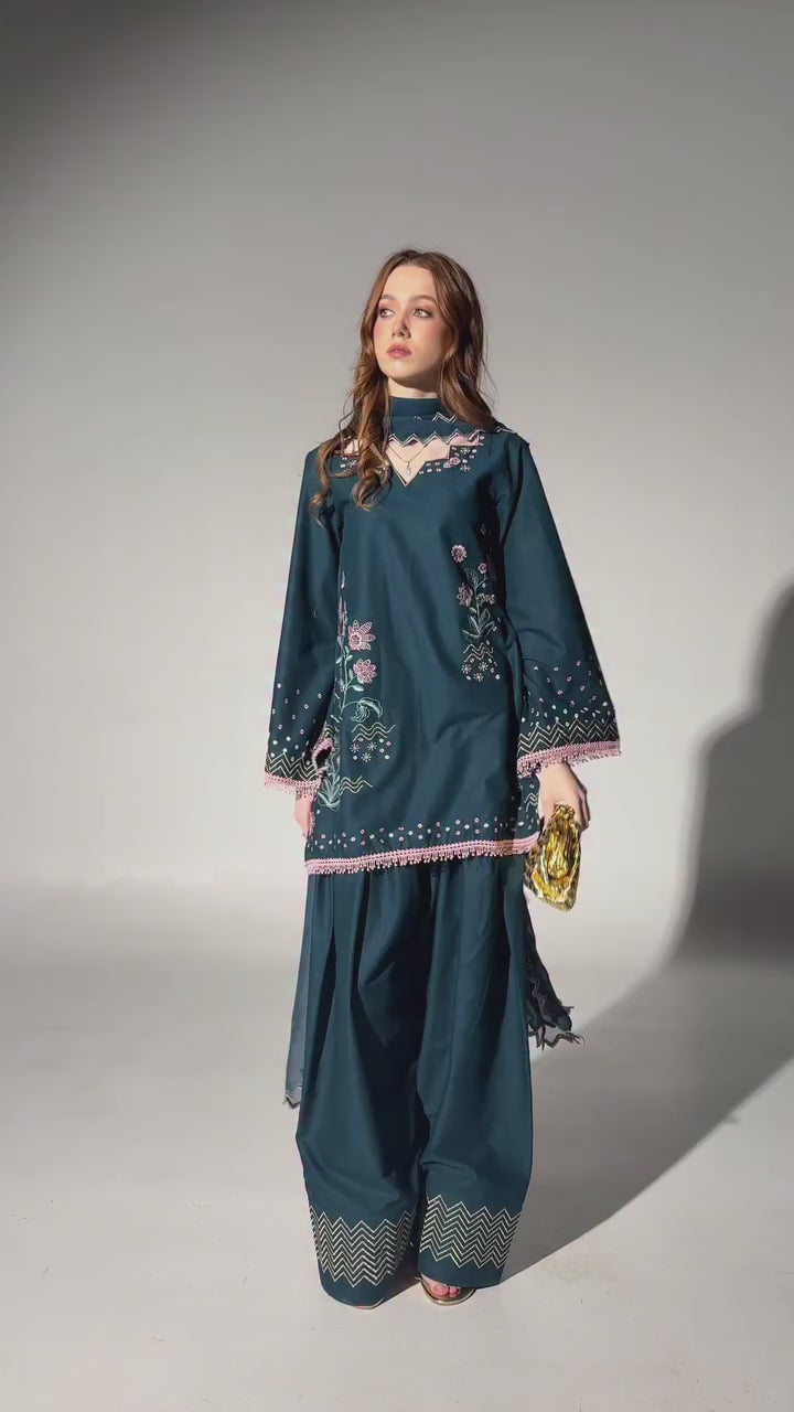 Zarqaa Embroidered 3-Piece