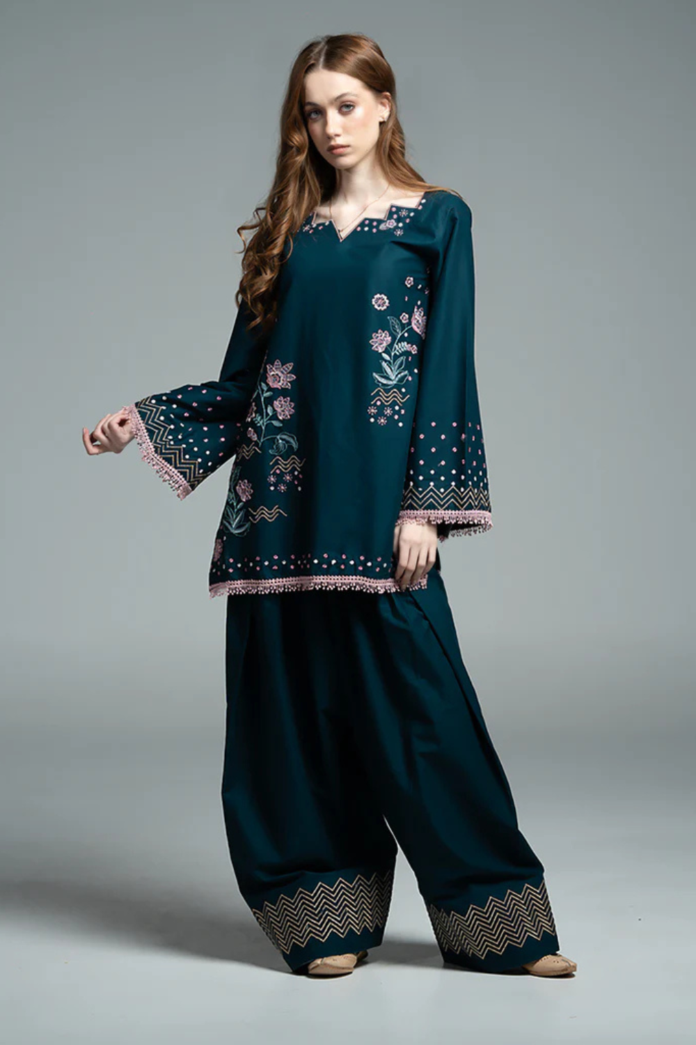 Zarqaa Embroidered 3-Piece