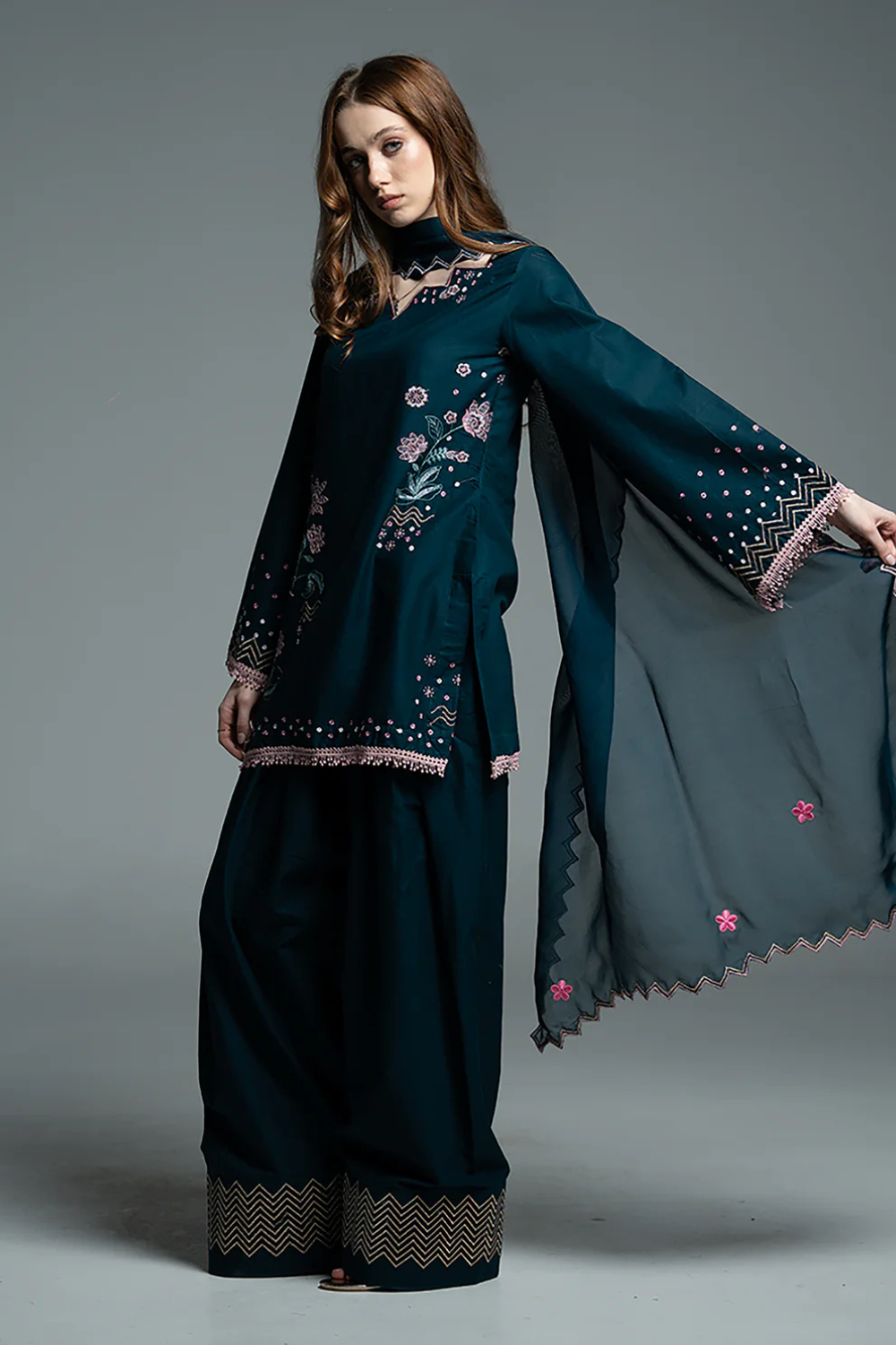 Zarqaa Embroidered 3-Piece