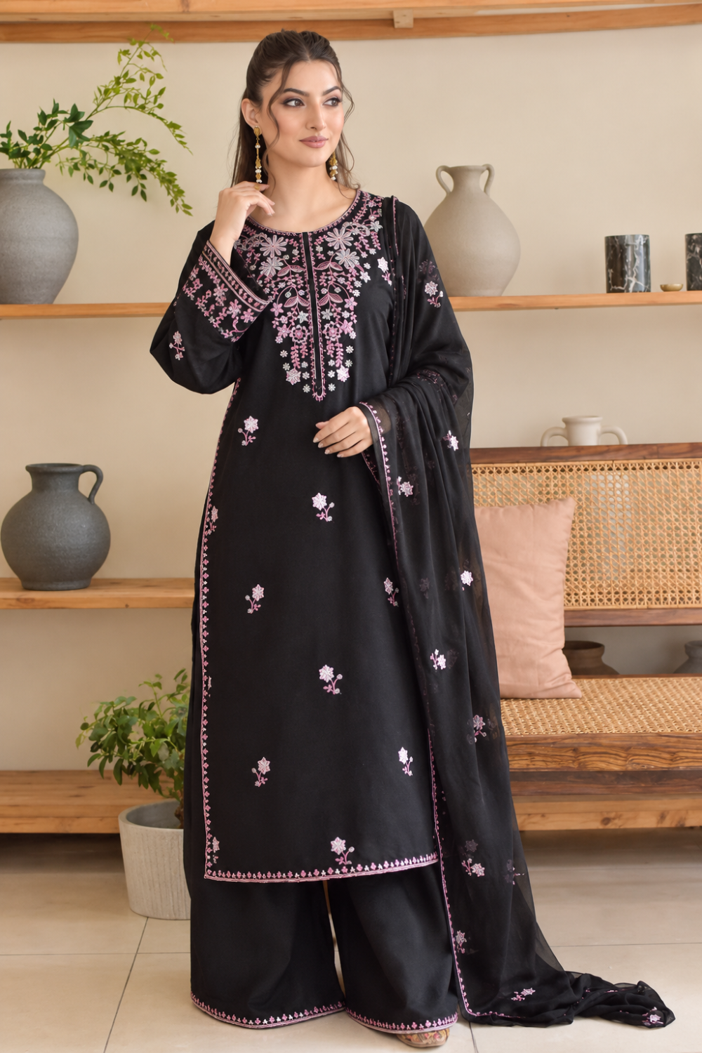 Zoya | Embroidered 3-Piece